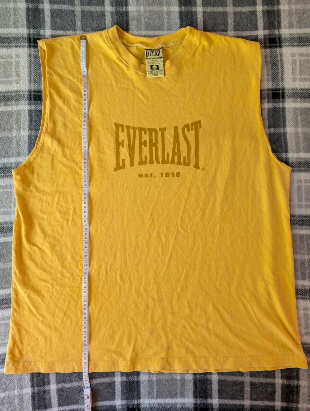 Vintage 90s Everlast Yellow Sleeveless Athletic Muscle Shirt